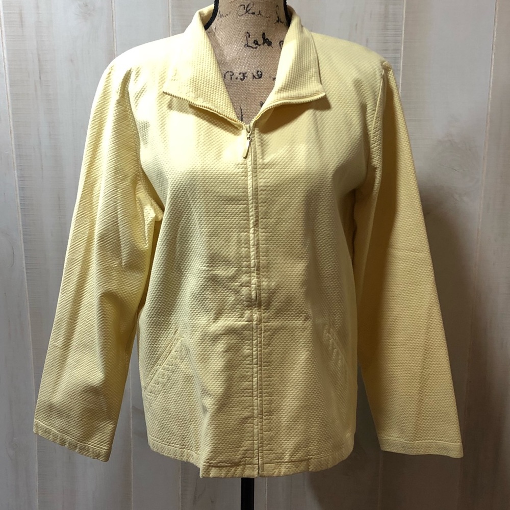 Eileen Fisher Pale Yellow zipper 🧥 Jacket - XL